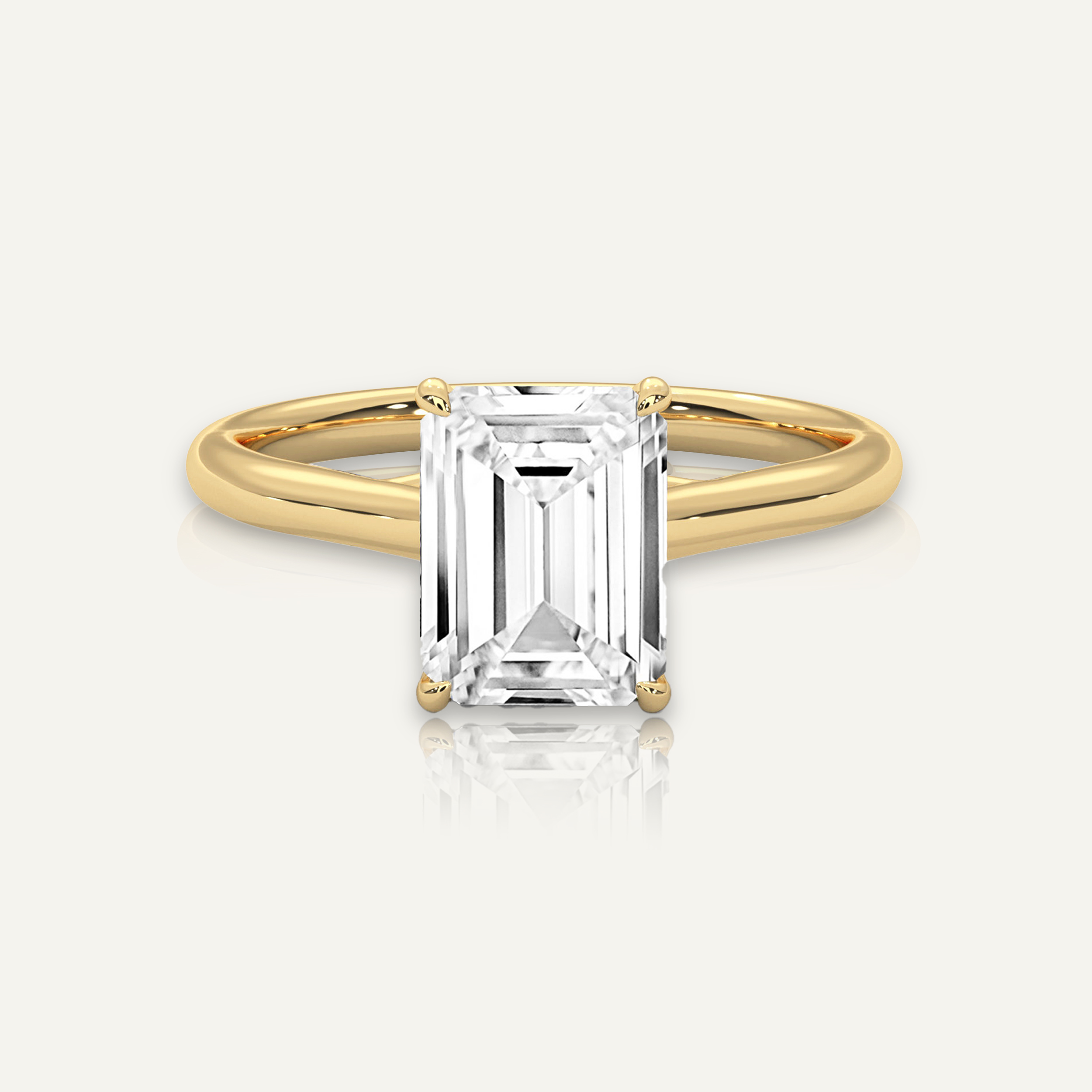 Emerald Diamond Solitaire Ring