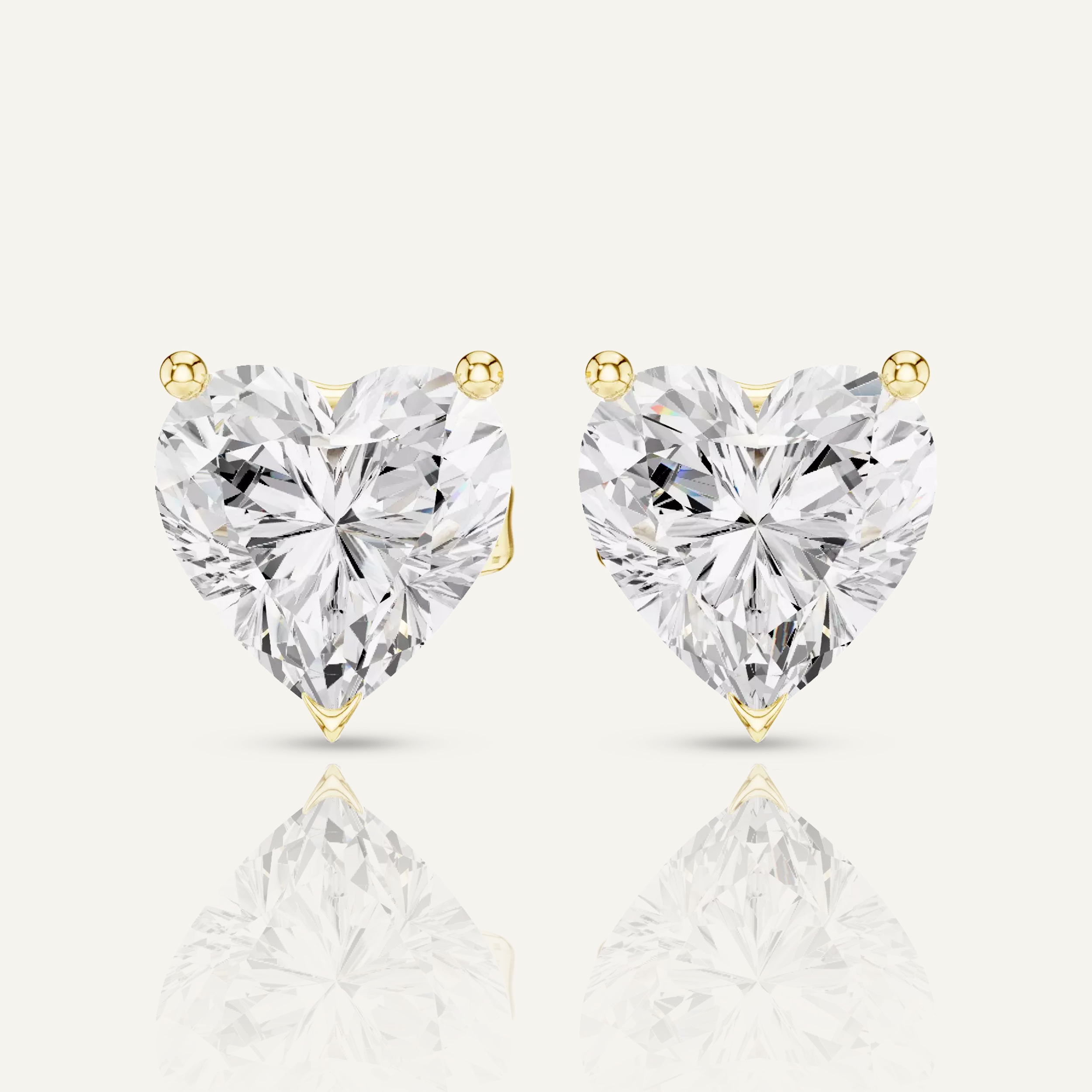 Heart Diamond Solitaire Earrings