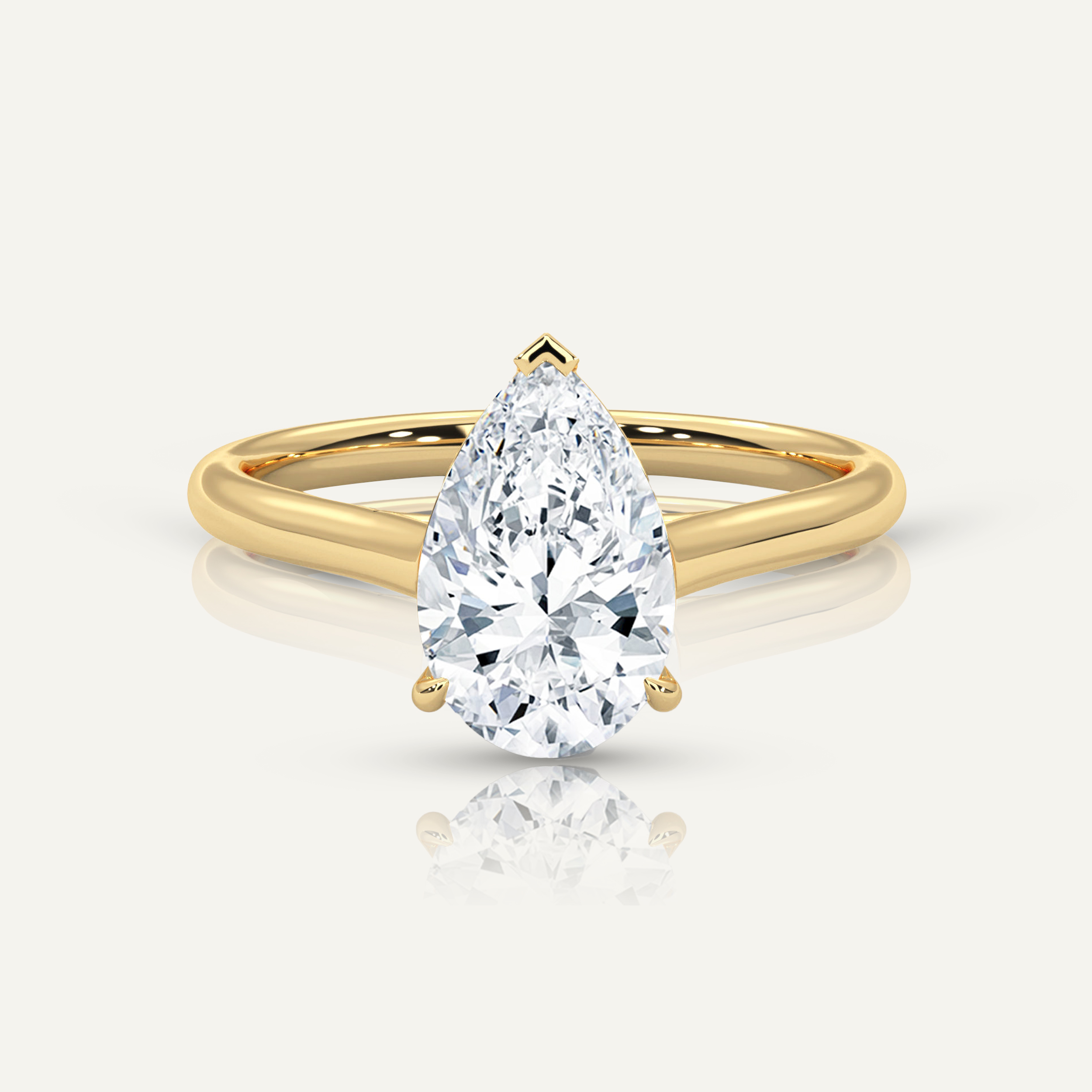 Pear Diamond Solitaire Ring
