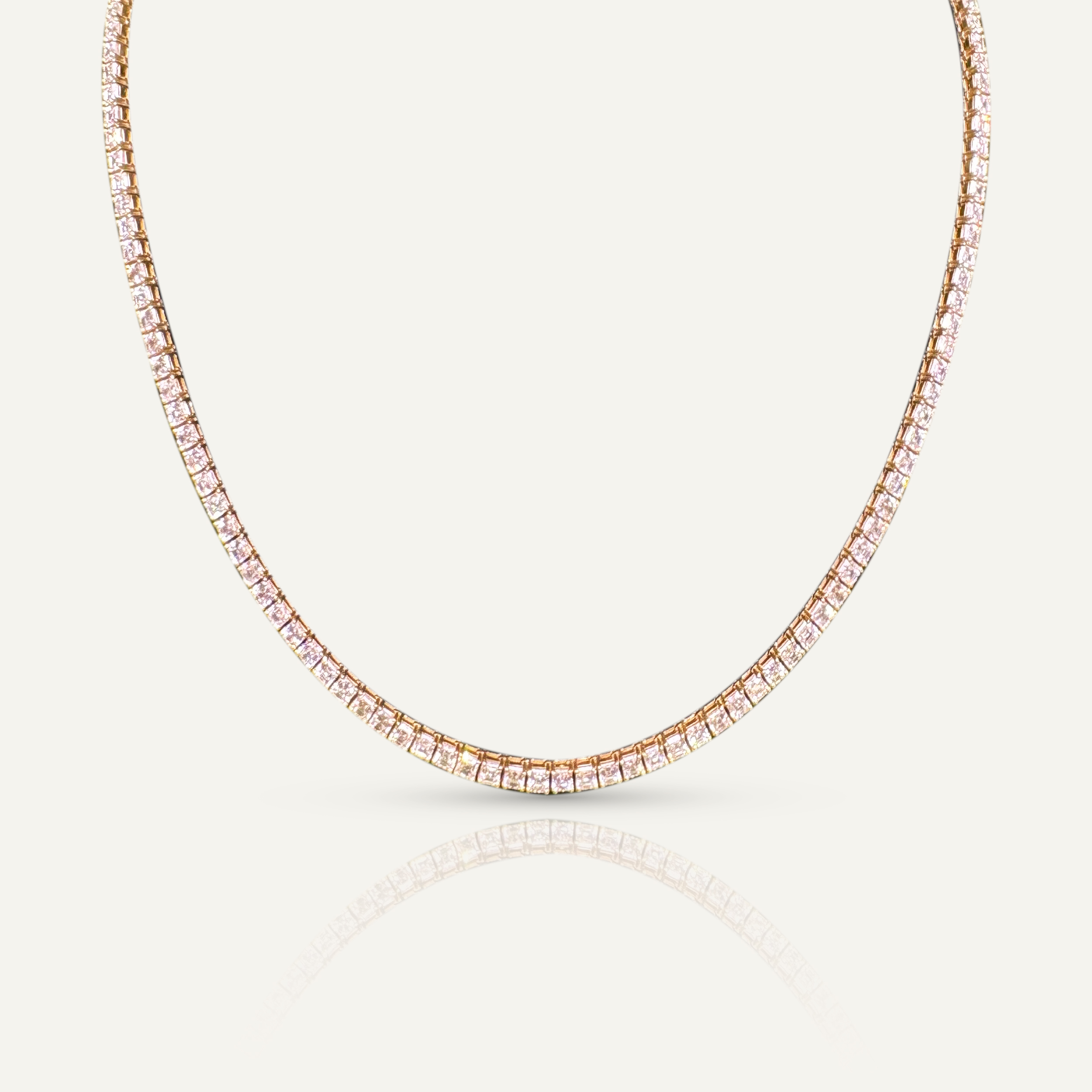 Asscher Cut Diamond Tennis Necklace